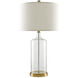 Hazel 31 inch 150 watt Clear and Brass Table Lamp Portable Light